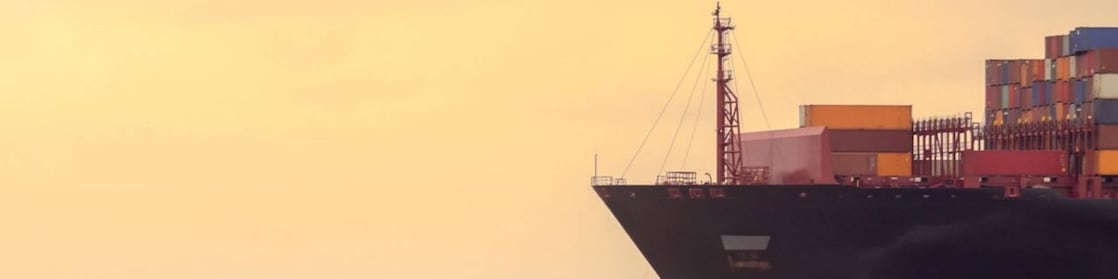 Commercial boat crossing the ocean